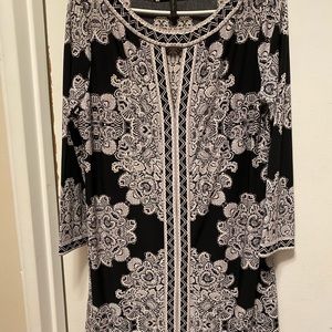 Black and silver print BCBG dress